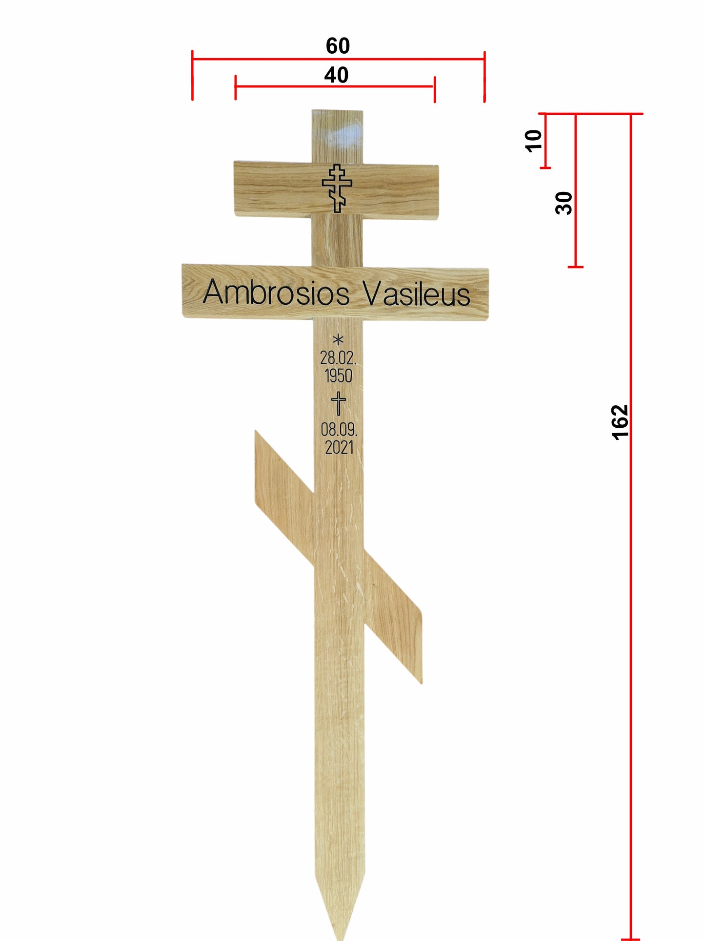 orthodoxes Holzkreuz 162 cm hoch
