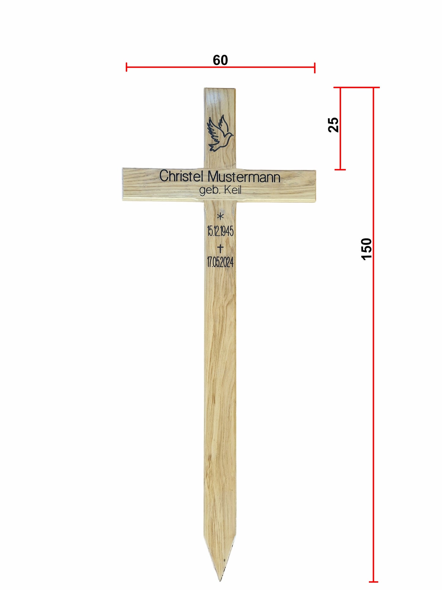 150 cm hohes Holzreuz